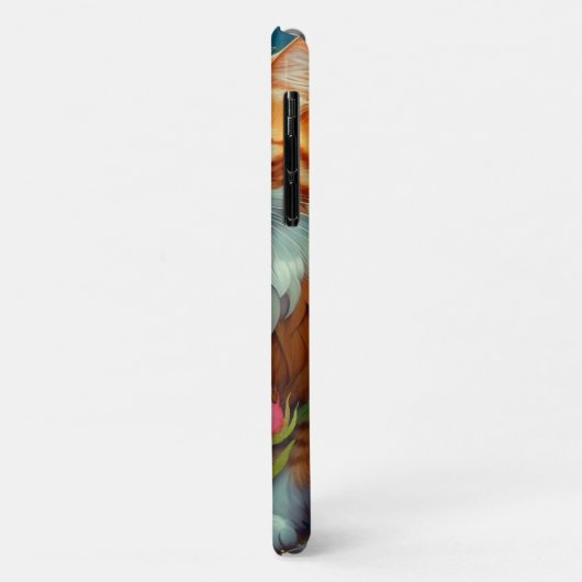 Schattige Sinaasappel Cat in Flowers Case-Mate iPhone Case (Achterkant/links)