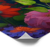 Schattige Sinaasappel Cat in Flowers Poster (Hoek)