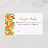 Schattige Sinaasappel Clementine Luier Raffle Baby Informatiekaartje (Voorkant)