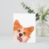 Schattige Sinaasappel Corgi Briefkaart (Staand voorkant)