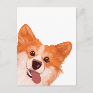 Schattige Sinaasappel Corgi Briefkaart