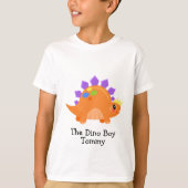 Schattige Sinaasappel De Dino Boy Kinderen Basic T T-shirt (Voorkant)