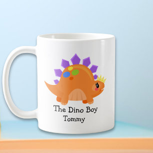 Schattige Sinaasappel De Dino Boy Kinderen Koffiemok