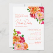 Schattige Sinaasappel en Bright Pink Floral Vrijge Kaart (Voorkant)