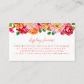 Schattige Sinaasappel en felroze bloemendisplay Informatiekaartje (Voorkant)