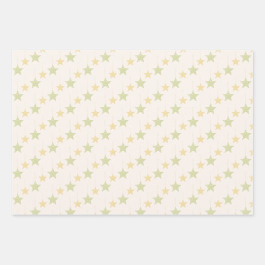 Schattige Sinaasappel en sterren op winterwit Inpakpapier Vel (Voorkant 2)