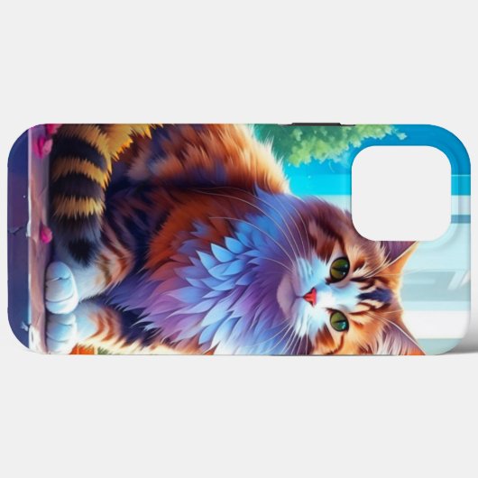 Schattige Sinaasappel en witte kat zitten in stads Case-Mate iPhone Case (Achterkant (horizontaal))