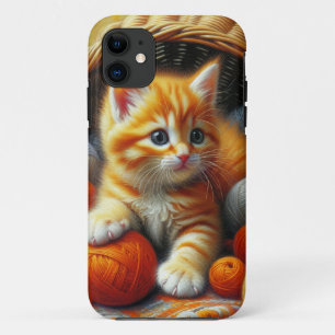 Schattige Sinaasappel en witte kitten spelen in ga Case-Mate iPhone Case