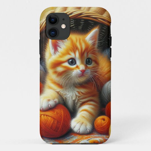 Schattige Sinaasappel en witte kitten spelen in ga Case-Mate iPhone Case (Achterkant)