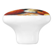 Schattige Sinaasappel en witte kitten spelen in ga Keramische Knop (Zijkant)