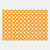 Schattige Sinaasappel en zwart spook Halloween Inpakpapier Vel (Voorkant)