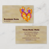 Schattige Sinaasappel Flower Teenslippers Beach Visitekaartje (Voorkant / Achterkant)