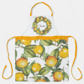 Schattige Sinaasappel Fruit Design gepersonaliseer Schort (Voorkant)