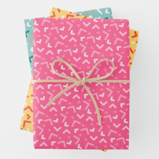 Schattige Sinaasappel Groen Rood Verpakkend Docume Inpakpapier Vel (In situ)