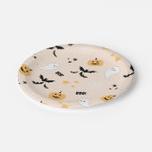 Schattige Sinaasappel Halloween Boo Paper Borden Papieren Bordje (Gekanteld)