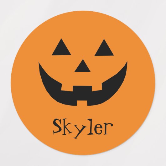 Schattige sinaasappel jack o lantaarn aangepaste n labels (Design 1)