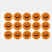 Schattige sinaasappel jack o lantaarn aangepaste n labels (Vel)