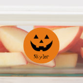 Schattige sinaasappel jack o lantaarn aangepaste n labels (Aangebracht)