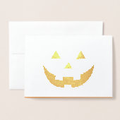 Schattige sinaasappel jack o lantaarn grappig Hall Folie Kaarten (Voorkant met envelop)