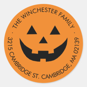 Schattige sinaasappel Jack o lantaarn Halloween ad Ronde Sticker