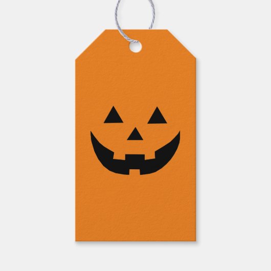 Schattige sinaasappel Jack o lantaarn pompoen gezi Cadeaulabel (Voorkant)