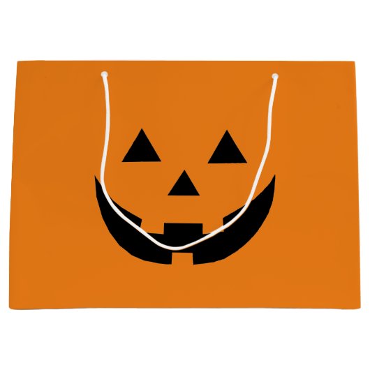 Schattige sinaasappel Jack o lantaarn pompoen gezi Groot Cadeauzakje (Voorkant)