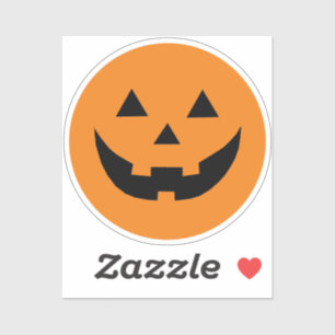 Schattige sinaasappel Jack o lantaarn pompoen gezi Sticker