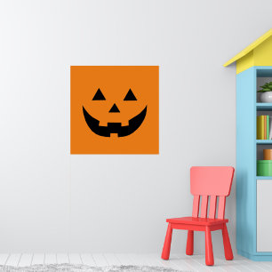 Schattige sinaasappel Jack o lantaarn pompoen plez Poster