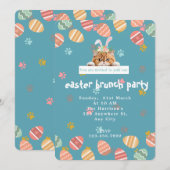 Schattige Sinaasappel Kat Konijntje Pasen Kaart (Voorkant / Achterkant)