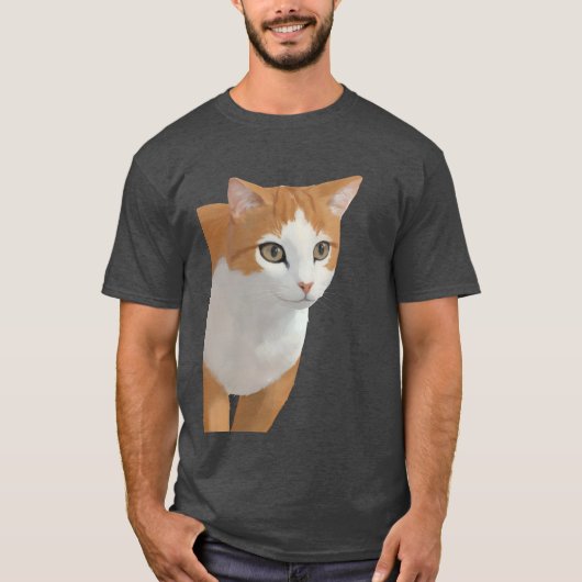 Schattige Sinaasappel Kat Kunst T-shirt (Voorkant)