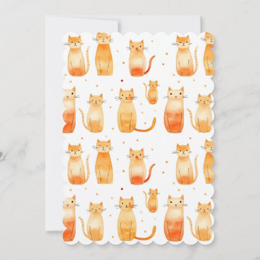 Schattige Sinaasappel Katten en Stippen Kaart (Achterkant)