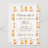 Schattige Sinaasappel Katten en Stippen Kaart (Voorkant)