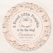 Schattige Sinaasappel Little Pumpkin Herfst Baby s Ronde Kartonnen Onderzetter (Voorkant)