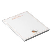 Schattige Sinaasappel Robin - Eenvoudig Elegant Notitieblok (Schuin)