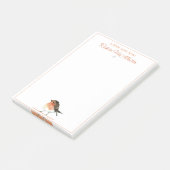 Schattige Sinaasappel Robin - Eenvoudig Elegant Post-it® Notes (Schuin)