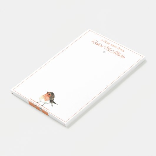 Schattige Sinaasappel Robin - Eenvoudig Elegant Post-it® Notes (Schuin)