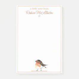 Schattige Sinaasappel Robin - Eenvoudig Elegant Post-it® Notes