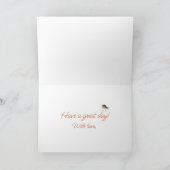 Schattige Sinaasappel Robin - Eenvoudige Elegante Kaart (Binnen)