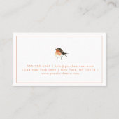 Schattige Sinaasappel Robin Redbreast - Custom Visitekaartje (Achterkant)