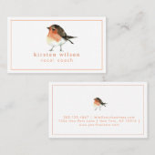 Schattige Sinaasappel Robin Redbreast - Custom Visitekaartje (Voorkant / Achterkant)