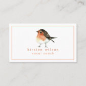 Schattige Sinaasappel Robin Redbreast - Custom Visitekaartje (Voorkant)