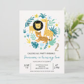 Schattige Sinaasappel roept alle feestdieren 2e ve Kaart (Staand voorkant)