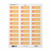 Schattige sinaasappel roze aangepaste bericht snoe etiket (Full Sheet)