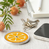 Schattige Sinaasappel Slice Eenvoudig Minimalistis Sleutelhanger (Zijkant)