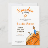 Schattige Sinaasappel & White Cream Cake Basketbal Kaart (Voorkant)