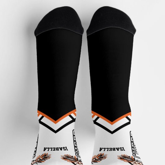 Schattige Sinaasappel, wit en zwart juichen Sokken (Top)