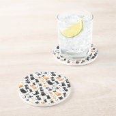 Schattige Sinaasappel Wit Zwart Katten Zandsteen Onderzetter (Zijkant)