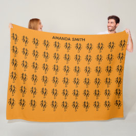 Schattige Sinaasappel, zwart silhouet festivaldans Fleece Deken