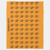 Schattige Sinaasappel, zwart silhouet festivaldans Fleece Deken (Voorkant)