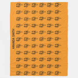 Schattige Sinaasappel, zwart silhouet festivaldans Fleece Deken